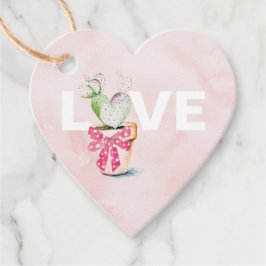 赤面ピンクハートサボテン愛キッズクラスルームラベル フェイバータグ