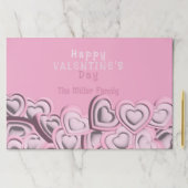 赤面ピンクハートハッピーバレンタイン紙ランチョンマット ペーパーパッド (インサイチュ)