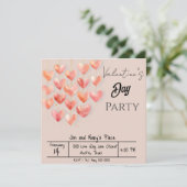 赤面ピンクハートバレンタインデーパーティー 招待状 (スタンド正面)