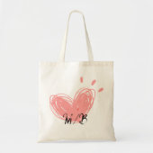 赤面ピンクハートバレンタインデー トートバッグ (正面)
