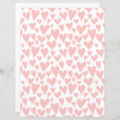 赤面ピンクハートパターンホワイトスクラップブック紙 (正面/裏面)
