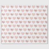 赤面ピンクハートラブ文字 ラッピングペーパー (フラット)