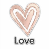 赤面ピンクハートラブ シール (正面)