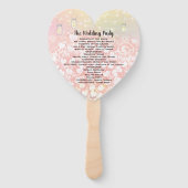 赤面ピンクハートリーフツリー結婚式 プログラム ハンドファン (裏面)