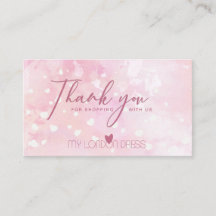 赤面ピンクハート水彩ありがとう