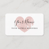 赤面ピンクハート美しい名刺テンプレート 名刺 (正面)