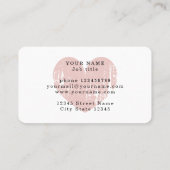 赤面ピンクハート美しい名刺テンプレート 名刺 (裏面)