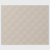 赤面ピンクバイオレットパープルライムグリーンタータンチェックパターン ラッピングペーパー (フラット)