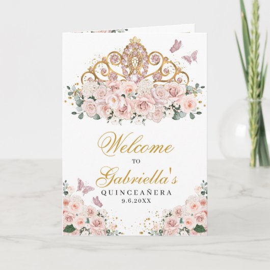 赤面ピンクバタフライティアラキンセアニェラプログラム 招待状 (正面)