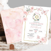 赤面ピンクバタフライバルミツワーフローラ 招待状