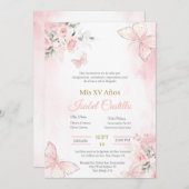赤面ピンクバターフライキンセアニェラ 招待状 (正面/裏面)