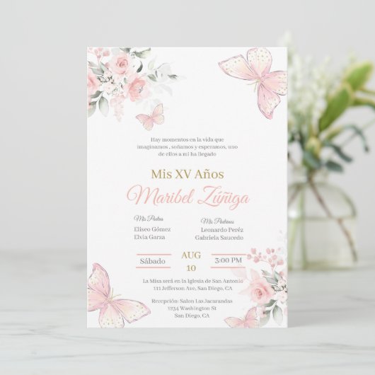 赤面ピンクバターフライキンセアニェラ 招待状 (スタンド正面)