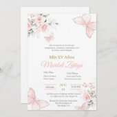 赤面ピンクバターフライキンセアニェラ 招待状 (正面/裏面)