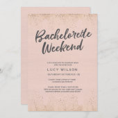 赤面ピンクバチェロレッテ週末招待状 招待状 (正面/裏面)
