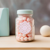 赤面ピンクバニーラビットバレリーナベイビーシャワー ラウンドシール