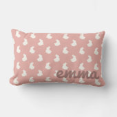 赤面ピンクバニー子供部屋 ランバークッション (正面)