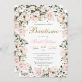 赤面ピンクバプテスマの招待 招待状 (正面/裏面)