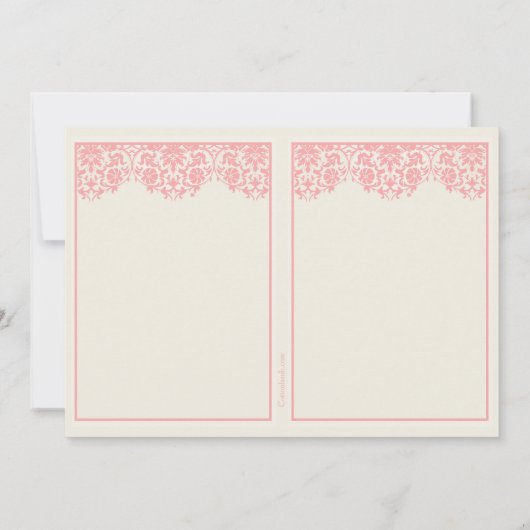 赤面ピンクバプテスマ写真招待状 招待状 (裏面)