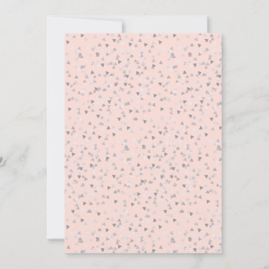 赤面ピンクバプテスマ《キリスト教》洗礼式や命名式シルバーハート セーブザデート (裏面)