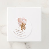 赤面ピンクバルーン付きテディベア フェイバータグ (インサイチュ)