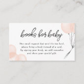 赤面ピンクバルーン赤ちゃんシャワーブックリクエスト エンクロージャーカード (正面)