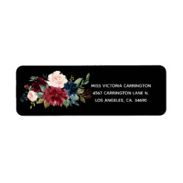 赤面ピンクバーグンディエレガントフローラかわいらし結婚ズ ラベル