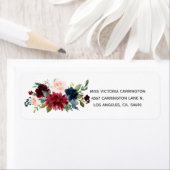 赤面ピンクバーグンディエレガントフローラかわいらし結婚ズ ラベル (インサイチュ)