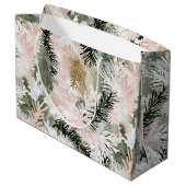 赤面ピンクパイングリーンクリスマスツリー ラージペーパーバッグ (裏面アングル)