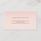 赤面ピンクパステルグラデーショングリッターメイクアップアーティスト 名刺 (裏面)