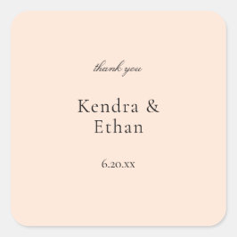 赤面ピンクパステルサンキュー スクエアシール