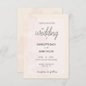 赤面ピンクパステルフラワーズウォーターエレガントカラー 招待状 (正面/裏面)