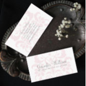 赤面ピンクパステルDamask名刺 名刺