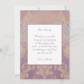 赤面ピンクパターン卒業2写真卒業 サンキューカード (裏面)