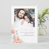 赤面ピンクパンパスグラス日付写真を保存 セーブザデート (スタンド正面)