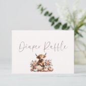 赤面ピンクパンプキンハイランドカウオムツラッフル サンキューカード (スタンド正面)