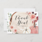 赤面ピンクパンプキンベビーシャワーサンキューカード サンキューカード (正面)