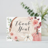 赤面ピンクパンプキンベビーシャワーサンキューカード サンキューカード (スタンド正面)