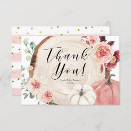 赤面ピンクパンプキンベビーシャワーサンキューカード サンキューカード