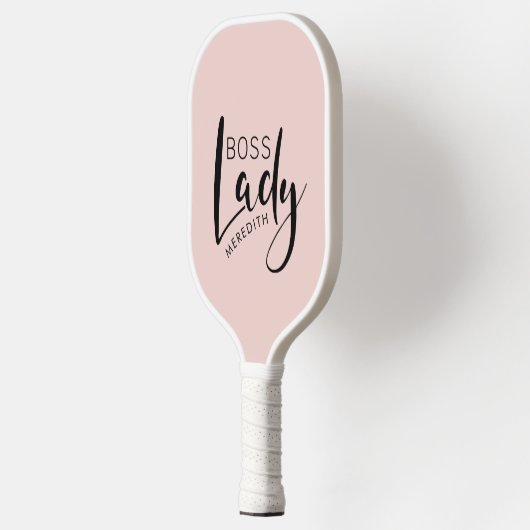 赤面ピンクパーソナライズされたボスレディーロゴ ピックルボールラケット (左)