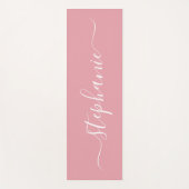 赤面ピンクパーソナライズされた名 ヨガマット (正面)