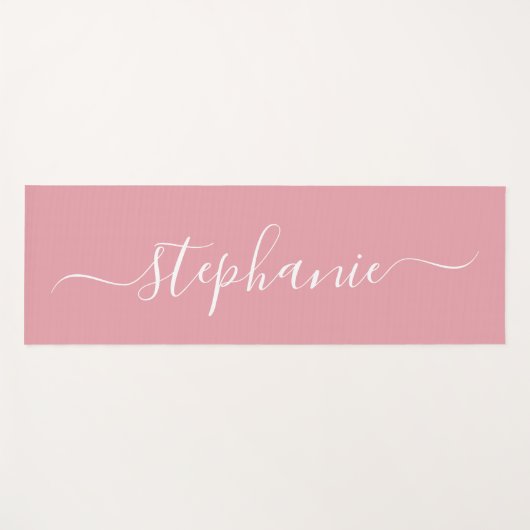 赤面ピンクパーソナライズされた名 ヨガマット (正面(横))
