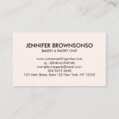 赤面ピンクパーティーホームベーカリー結婚ズケーキ 名刺 (裏面)