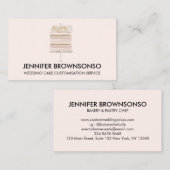 赤面ピンクパーティーホームベーカリー結婚ズケーキ 名刺 (正面/裏面)