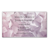 赤面ピンクパープルアジサイフローラ保存日 マグネット名刺 (正面)