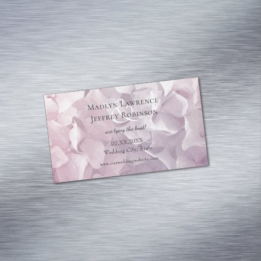 赤面ピンクパープルアジサイフローラ保存日 マグネット名刺 (インサイチュ)