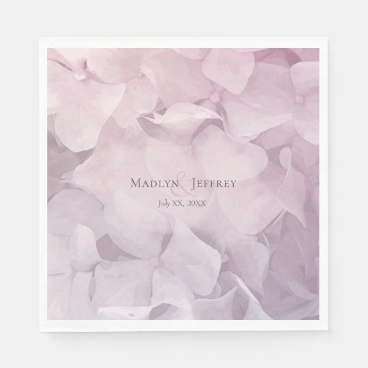 赤面ピンクパープルアジサイ園パーティー スタンダードランチョンナプキン (正面)