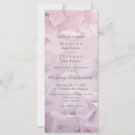 赤面ピンクパープルアジサイ夏庭園の結婚式 招待状