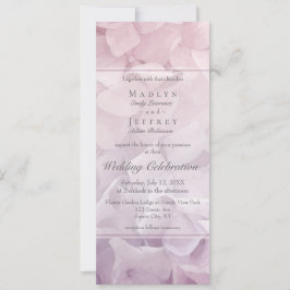 赤面ピンクパープルアジサイ夏庭園の結婚式 招待状