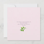 赤面ピンクパープルイエローフローラブライダルシャワーインビ 招待状 (裏面)