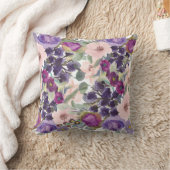 赤面ピンクパープルウォーター色フローラセージ緑 クッション (ブランケット)